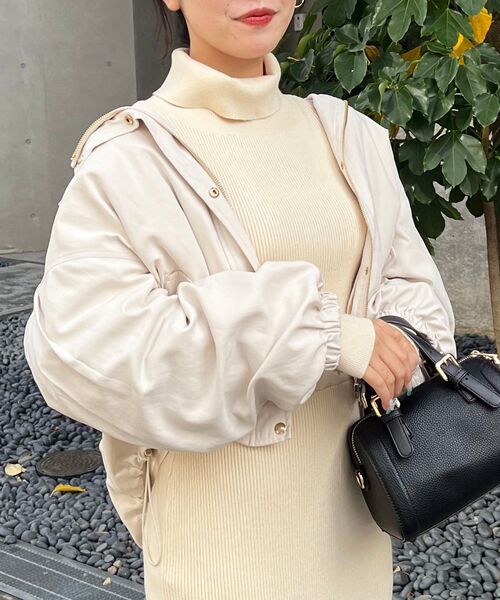 MAJESTIC LEGON(マジェスティックレゴン)の「マルチwayショートマンパ(その他アウター・レディース・ブラック/グレー/アイボリー・SMALL/MEDIUM)」の8枚目の写真