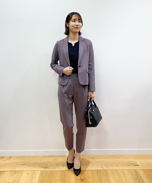 index(インデックス)の「セットアップ対応 DELEGANT ポンチテーパードパンツ【WEB限定アイテム/洗濯機洗い可】(その他パンツ・レディース・チャコールグレー/ブラック/ブラック系/ネイビー/ライトグレー・40/38/36/42)」の9枚目の写真