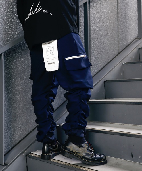 rovtski(ロフトスキー)の「SHARE ROOMSRIB ROOM PANT/シェアルーム リブルームパンツ(カーゴパンツ・レディース・ネイビー/ブルー・FREE)」の2枚目の写真