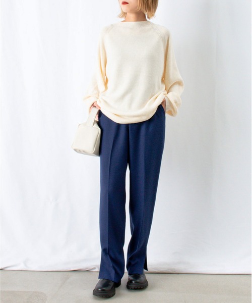 LUCA/LADY LUCK LUCA(ルカ/レディラックルカ)の「LC/LLL パウダースリットテーパードパンツ(スラックス・レディース・ダークブルー/ライトグレー・36(S)/38(M))」の7枚目の写真