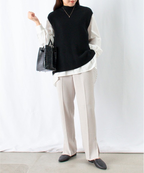 LUCA/LADY LUCK LUCA(ルカ/レディラックルカ)の「LC/LLL パウダースリットテーパードパンツ(スラックス・レディース・ダークブルー/ライトグレー・36(S)/38(M))」の14枚目の写真