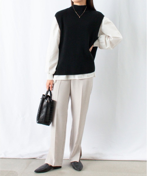 LUCA/LADY LUCK LUCA(ルカ/レディラックルカ)の「LC/LLL パウダースリットテーパードパンツ(スラックス・レディース・ダークブルー/ライトグレー・36(S)/38(M))」の15枚目の写真