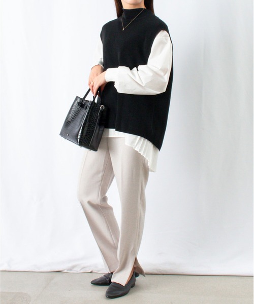 LUCA/LADY LUCK LUCA(ルカ/レディラックルカ)の「LC/LLL パウダースリットテーパードパンツ(スラックス・レディース・ダークブルー/ライトグレー・36(S)/38(M))」の16枚目の写真