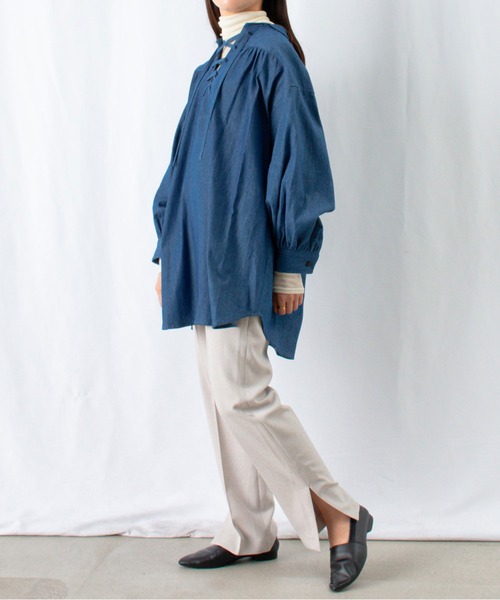 LUCA/LADY LUCK LUCA(ルカ/レディラックルカ)の「LC/LLL パウダースリットテーパードパンツ(スラックス・レディース・ダークブルー/ライトグレー・36(S)/38(M))」の20枚目の写真