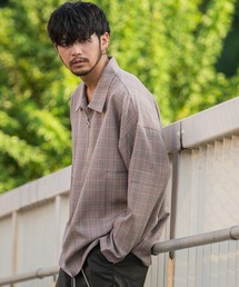 『CavariA/キャバリア』チェック柄ハーフジップビッグシャツ