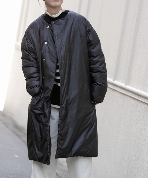 FORK&SPOON（フォークアンドスプーン）の「FORK&SPOON　Soronaステッチレスコート（その他アウター・レディース・カーキ/ブラック・1）」の3枚目の写真