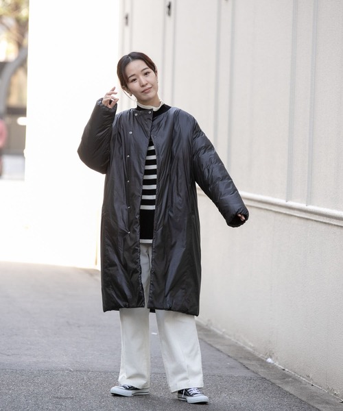 FORK&SPOON（フォークアンドスプーン）の「FORK&SPOON　Soronaステッチレスコート（その他アウター・レディース・カーキ/ブラック・1）」の4枚目の写真