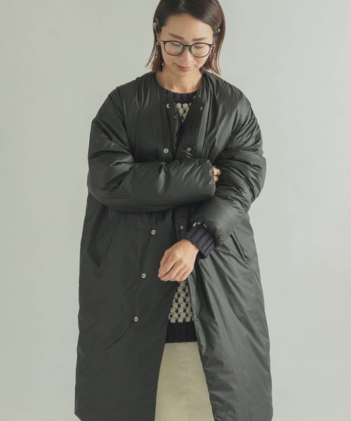 FORK&SPOON（フォークアンドスプーン）の「FORK&SPOON　Soronaステッチレスコート（その他アウター・レディース・カーキ/ブラック・1）」の5枚目の写真