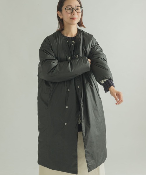 FORK&SPOON（フォークアンドスプーン）の「FORK&SPOON　Soronaステッチレスコート（その他アウター・レディース・カーキ/ブラック・1）」の6枚目の写真