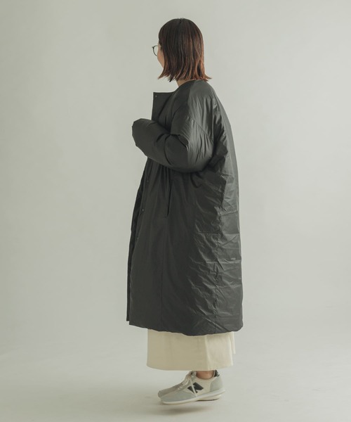 FORK&SPOON（フォークアンドスプーン）の「FORK&SPOON　Soronaステッチレスコート（その他アウター・レディース・カーキ/ブラック・1）」の8枚目の写真
