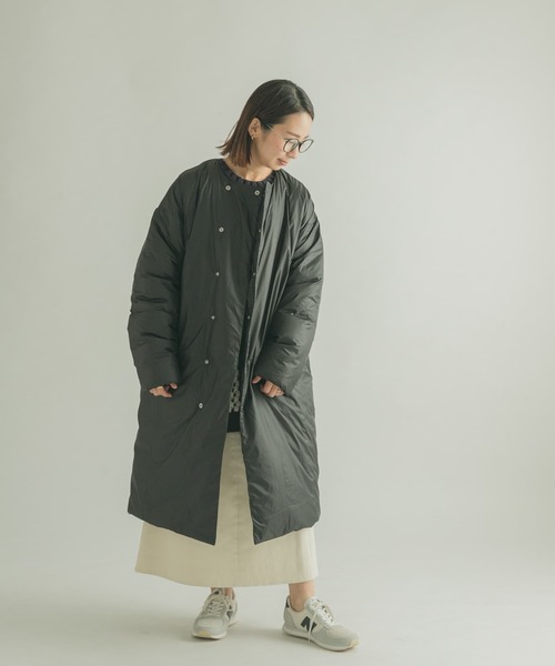 FORK&SPOON（フォークアンドスプーン）の「FORK&SPOON　Soronaステッチレスコート（その他アウター・レディース・カーキ/ブラック・1）」の10枚目の写真