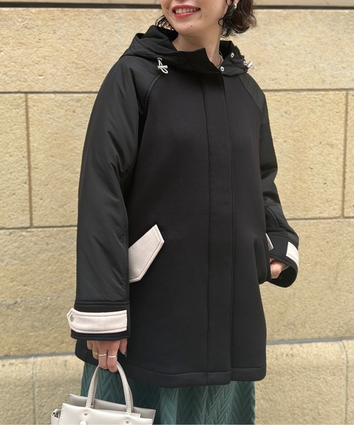 Chez toi(シェトワ)の「ウォッシャブル中綿×ダンボールフードジャケット(ダウンジャケット/コート・レディース・ブラック/ベージュ/アイボリー・FREE)」の13枚目の写真