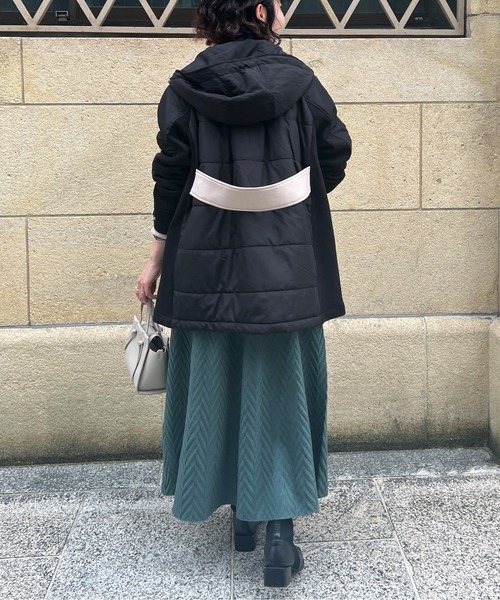 Chez toi(シェトワ)の「ウォッシャブル中綿×ダンボールフードジャケット(ダウンジャケット/コート・レディース・ブラック/ベージュ/アイボリー・FREE)」の20枚目の写真