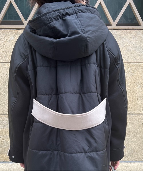 Chez toi(シェトワ)の「ウォッシャブル中綿×ダンボールフードジャケット(ダウンジャケット/コート・レディース・ブラック/ベージュ/アイボリー・FREE)」の5枚目の写真