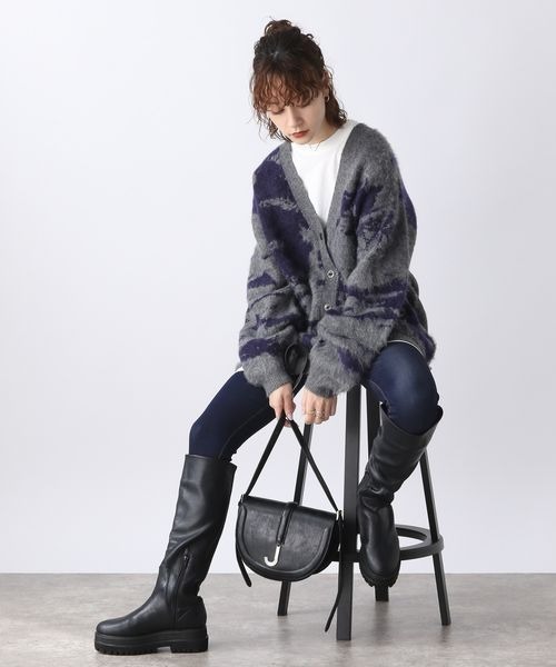 JEANASIS（ジーナシス）の「5GFoggyキモウVカーディガン/173810（カーディガン/ボレロ・レディース・ブラック系その他/グレー系その他/ベージュ系その他/ブルー系その他・FREE）」の5枚目の写真