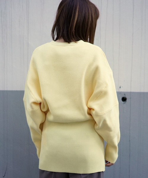 DROIT BELLO（ドロイトベロ）の「DROIT BELLO（ドロイトベロ）リブカーデ（カーディガン/ボレロ・レディース・ベージュ/イエロー・F）」の6枚目の写真
