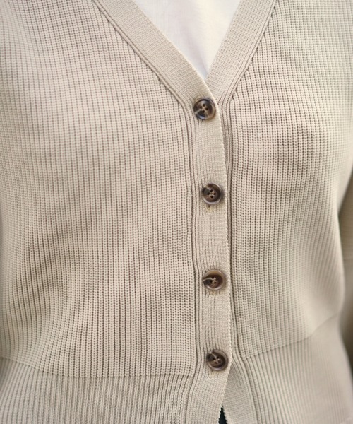 DROIT BELLO（ドロイトベロ）の「DROIT BELLO（ドロイトベロ）リブカーデ（カーディガン/ボレロ・レディース・ベージュ/イエロー・F）」の13枚目の写真