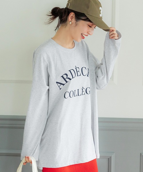 coca(coca)(コカ)の「ビッグシルエットプリントロンTee(Tシャツ/カットソー・レディース・ホワイト/ライトグレー/ブラック・ONE SIZE)」の3枚目の写真