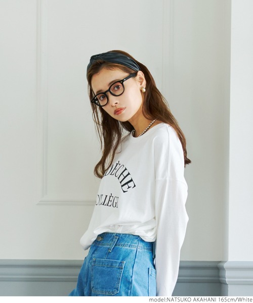 coca(coca)(コカ)の「ビッグシルエットプリントロンTee(Tシャツ/カットソー・レディース・ホワイト/ライトグレー/ブラック・ONE SIZE)」の8枚目の写真