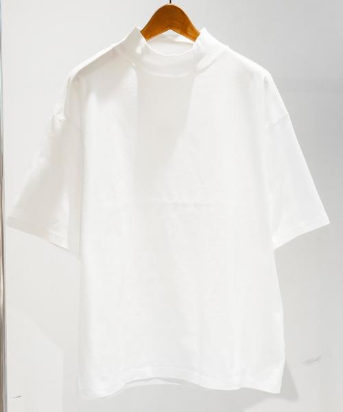 BEAUTY&YOUTH UNITED ARROWS（ビューティーアンドユースユナイテッドアローズ）の「BY ∴ ワイド ハイネック ハーフスリーブ MADE IN JAPAN カットソー  ◆（Tシャツ/カットソー・メンズ・ホワイト/ネイビー・SMALL/MEDIUM/LARGE）」の2枚目の写真