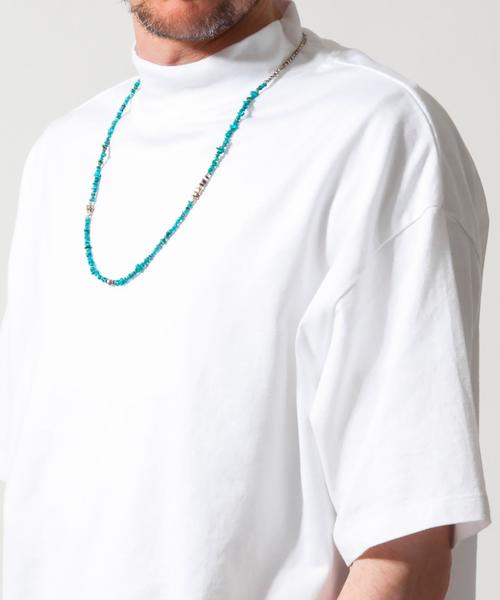 BEAUTY&YOUTH UNITED ARROWS（ビューティーアンドユースユナイテッドアローズ）の「BY ∴ ワイド ハイネック ハーフスリーブ MADE IN JAPAN カットソー  ◆（Tシャツ/カットソー・メンズ・ホワイト/ネイビー・SMALL/MEDIUM/LARGE）」の3枚目の写真