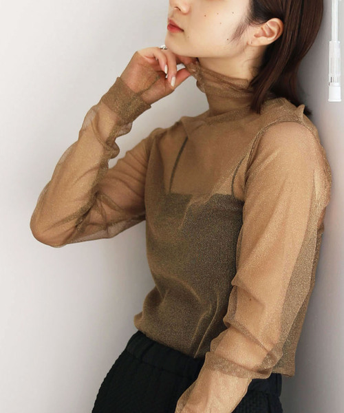 SLOBE citron.（スローブシトロン）の「SLOBE citron.ラメチュールタートル（Tシャツ/カットソー・レディース・ピンク/ブラウン/イエロー・FREE）」の2枚目の写真