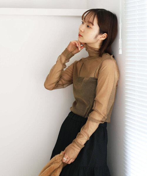 SLOBE citron.（スローブシトロン）の「SLOBE citron.ラメチュールタートル（Tシャツ/カットソー・レディース・ピンク/ブラウン/イエロー・FREE）」の6枚目の写真