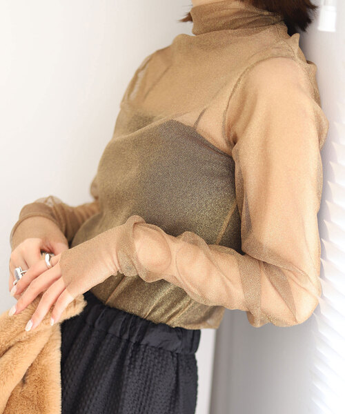 SLOBE citron.（スローブシトロン）の「SLOBE citron.ラメチュールタートル（Tシャツ/カットソー・レディース・ピンク/ブラウン/イエロー・FREE）」の9枚目の写真