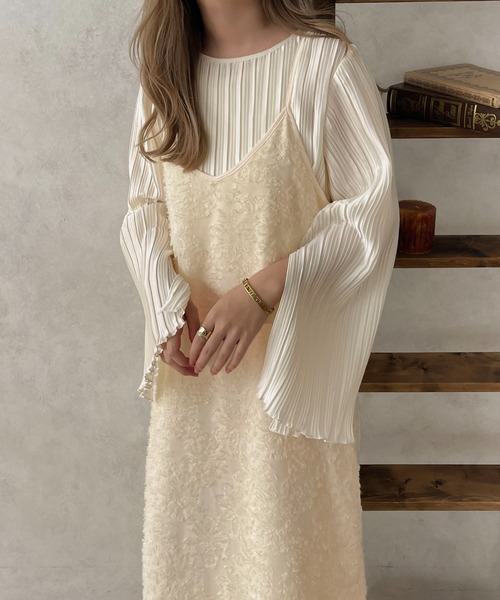 apres jour clair（アプレジュールクレア）の「【apres jour clair】ジャガードストレートキャミワンピース【ZOZOTOWN限定アイテム】（ワンピース・レディース・アイボリー/ラベンダー/ブラック・フリー/X-LARGE）」の7枚目の写真