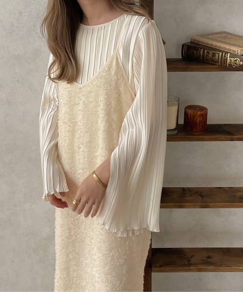 apres jour clair（アプレジュールクレア）の「【apres jour clair】ジャガードストレートキャミワンピース【ZOZOTOWN限定アイテム】（ワンピース・レディース・アイボリー/ラベンダー/ブラック・フリー/X-LARGE）」の8枚目の写真