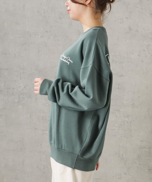 Mac-House(マックハウス)の「UNDERWRAPS アンダーラップス バック刺繍ビッグトレーナー(スウェット・レディース・ベージュ/カーキ/ブラック・フリー)」の6枚目の写真