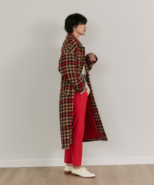 Maison de Beige(メゾンドベージュ)の「PONTETORTOロービングチェックコート(ステンカラーコート・レディース・キャメル・9号)」の6枚目の写真