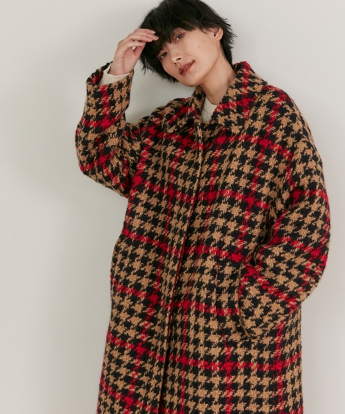 Maison de Beige(メゾンドベージュ)の「PONTETORTOロービングチェックコート(ステンカラーコート・レディース・キャメル・9号)」の7枚目の写真