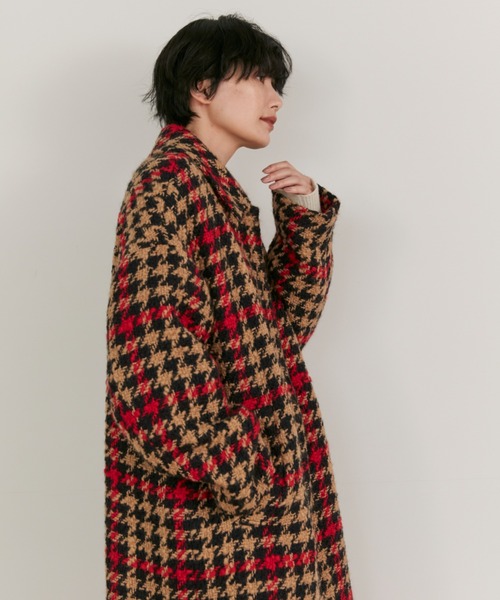 Maison de Beige(メゾンドベージュ)の「PONTETORTOロービングチェックコート(ステンカラーコート・レディース・キャメル・9号)」の10枚目の写真