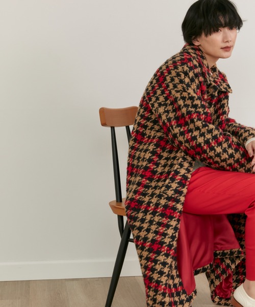 Maison de Beige(メゾンドベージュ)の「PONTETORTOロービングチェックコート(ステンカラーコート・レディース・キャメル・9号)」の9枚目の写真