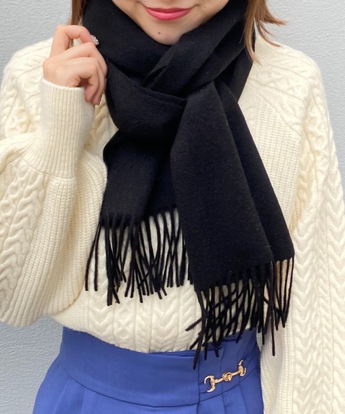 Cheek（チーク）の「無地マフラー（マフラー・レディース・モカ/ブラック/グレー・FREE）」の2枚目の写真