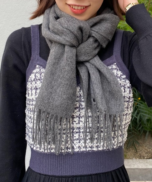 Cheek（チーク）の「無地マフラー（マフラー・レディース・モカ/ブラック/グレー・FREE）」の12枚目の写真