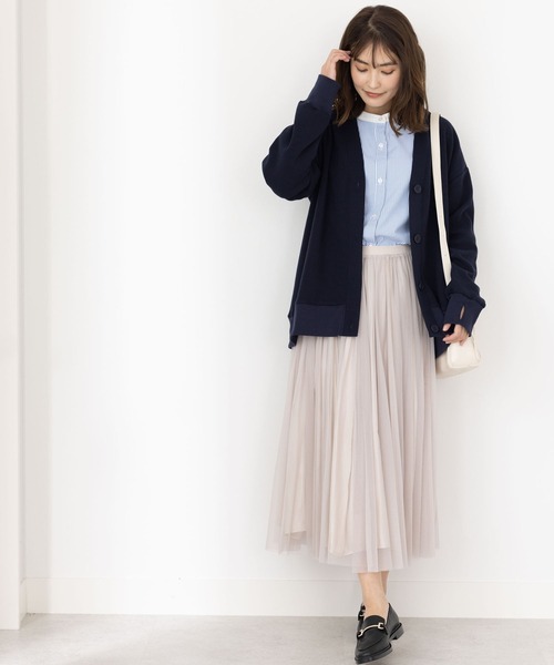 BELLUNA PLUS(ベルーナ)の「ワッフル素材ボタンデザインカーディガン(カーディガン/ボレロ・レディース・杢グレー/イエロー/ネイビー・LARGE/X-LARGE/MEDIUM)」の8枚目の写真