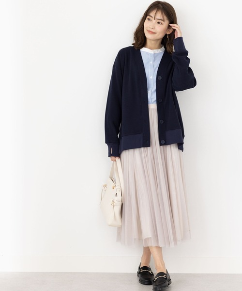 BELLUNA PLUS(ベルーナ)の「ワッフル素材ボタンデザインカーディガン(カーディガン/ボレロ・レディース・杢グレー/イエロー/ネイビー・LARGE/X-LARGE/MEDIUM)」の9枚目の写真