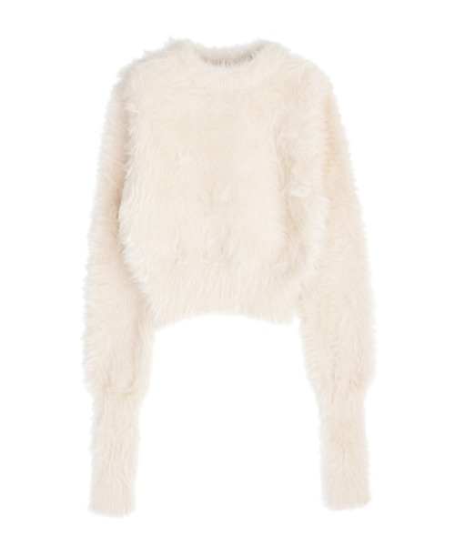 AMAIL（アマイル）の「Fuwa fuwa cropd knit（ニット/セーター・レディース・オレンジ/アイボリー/ブルー・FREE）」の16枚目の写真