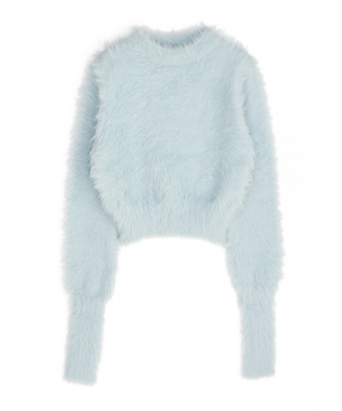 AMAIL（アマイル）の「Fuwa fuwa cropd knit（ニット/セーター・レディース・オレンジ/アイボリー/ブルー・FREE）」の17枚目の写真