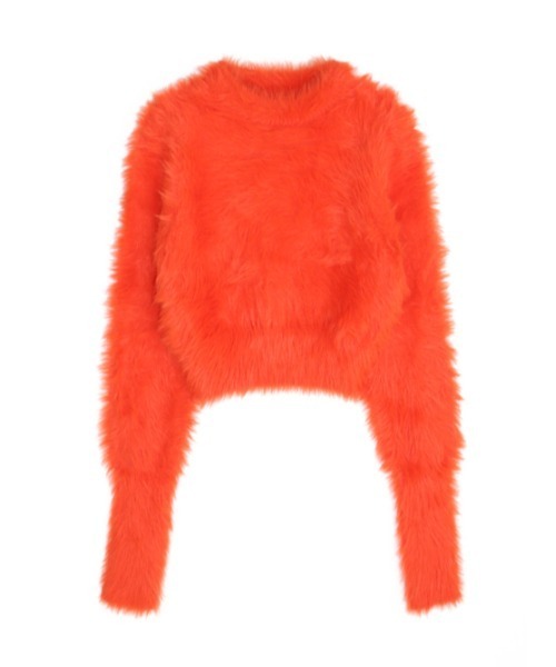 AMAIL（アマイル）の「Fuwa fuwa cropd knit（ニット/セーター・レディース・オレンジ/アイボリー/ブルー・FREE）」の18枚目の写真