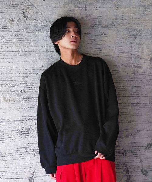 iisy（イージー）の「iisy / ワンポイントロゴ クルーネックスウェット（スウェット・メンズ・ブラック/ミント/マスタード/ピンク/ホワイト・S/M/L/XL）」の10枚目の写真