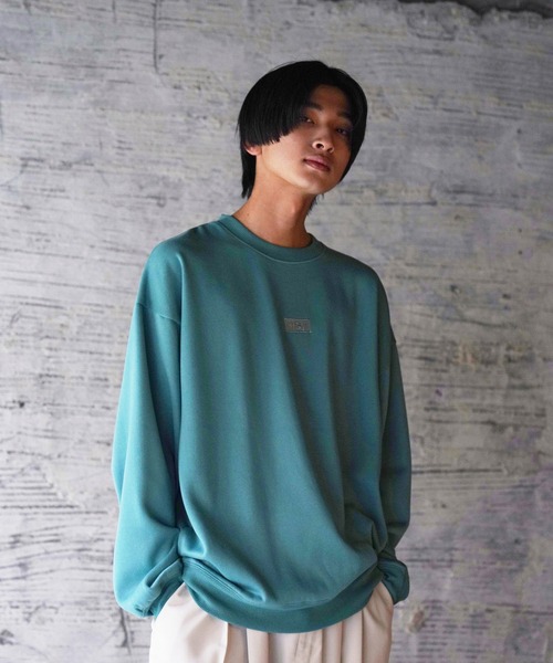 iisy（イージー）の「iisy / ワンポイントロゴ クルーネックスウェット（スウェット・メンズ・ブラック/ミント/マスタード/ピンク/ホワイト・S/M/L/XL）」の12枚目の写真