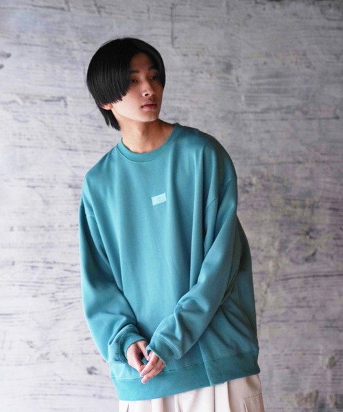 iisy（イージー）の「iisy / ワンポイントロゴ クルーネックスウェット（スウェット・メンズ・ブラック/ミント/マスタード/ピンク/ホワイト・S/M/L/XL）」の13枚目の写真