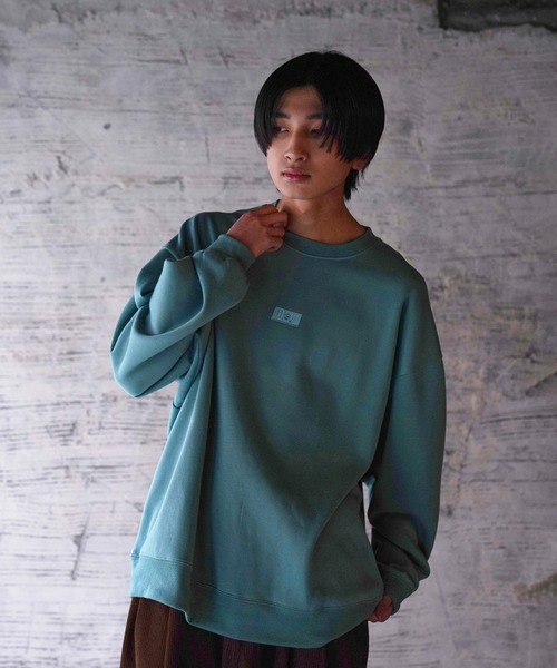 iisy（イージー）の「iisy / ワンポイントロゴ クルーネックスウェット（スウェット・メンズ・ブラック/ミント/マスタード/ピンク/ホワイト・S/M/L/XL）」の14枚目の写真