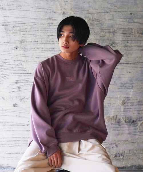 iisy（イージー）の「iisy / ワンポイントロゴ クルーネックスウェット（スウェット・メンズ・ブラック/ミント/マスタード/ピンク/ホワイト・S/M/L/XL）」の17枚目の写真