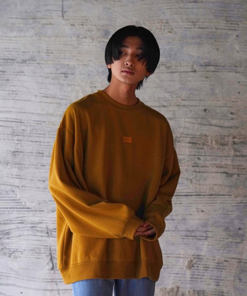 iisy（イージー）の「iisy / ワンポイントロゴ クルーネックスウェット（スウェット・メンズ・ブラック/ミント/マスタード/ピンク/ホワイト・S/M/L/XL）」の19枚目の写真