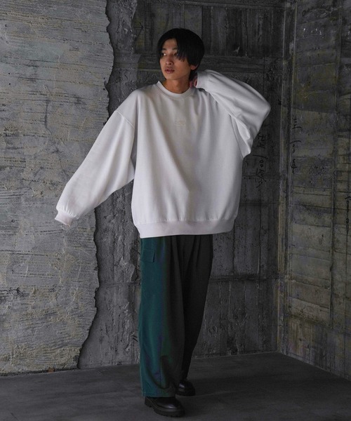 iisy（イージー）の「iisy / ワンポイントロゴ クルーネックスウェット（スウェット・メンズ・ブラック/ミント/マスタード/ピンク/ホワイト・S/M/L/XL）」の22枚目の写真