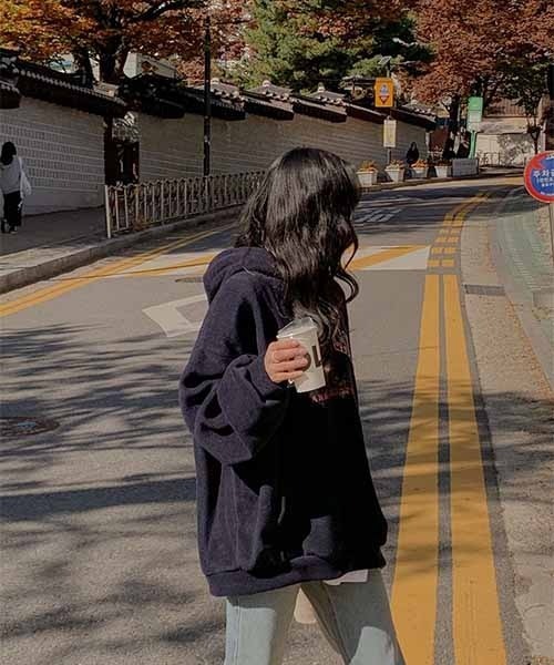 SONA(ソナ)の「SONYUNARA 英文プリントハーフジップアップトレーナー(パーカー・レディース・ネイビー・ONE SIZE)」の13枚目の写真